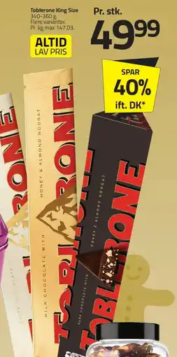 Fleggaard TOBLERONE King size tilbud