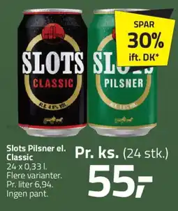 Fleggaard Slots pilsner el. classic tilbud
