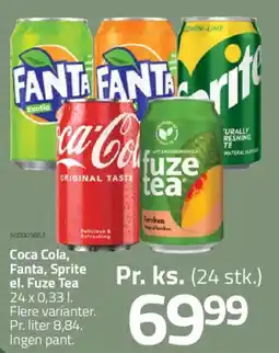 Fleggaard Coca cola, fanta, sprite el. fuze tea tilbud
