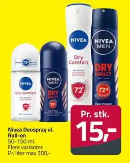 Fleggaard Nivea Deospray el. Roll-on, DKK 15 tilbud