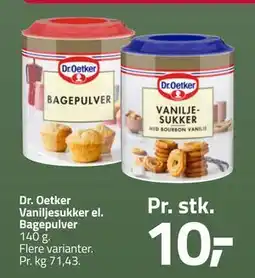 Fleggaard Dr. Oetker Vaniljesukker el. Bagepulver, DKK 10 tilbud