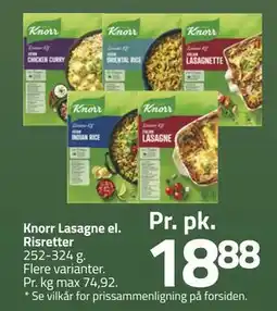 Fleggaard Knorr Lasagne el. Risretter, DKK 18.88 tilbud