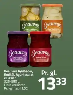 Fleggaard Beauvais Rødbeder, Rødkål, Agurkesalat el. Asier, DKK 13.33 tilbud