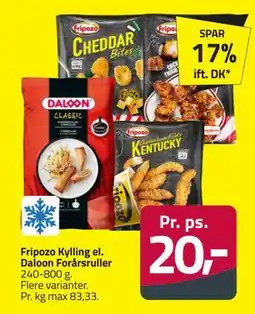 Fleggaard Fripozo Kylling el. Daloon Forårsruller, DKK 20 tilbud