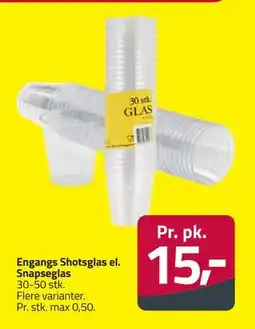 Fleggaard Engangs Shotsglas el. Snapseglas, DKK 15 tilbud