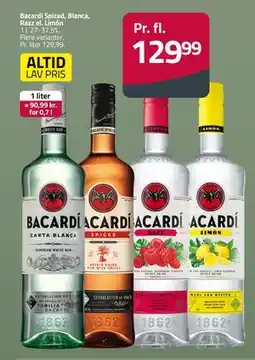 Fleggaard Bacardi Spiced, Blanca, Razz el. Limón, DKK 129.99 tilbud