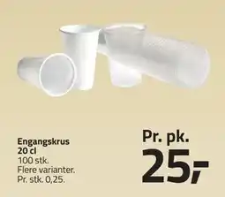 Fleggaard Engangskrus 20 cl, DKK 25 tilbud