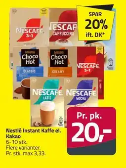 Fleggaard Nestlé Instant Kaffe el. Kakao, DKK 20 tilbud