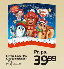 Fleggaard Ferrero Kinder Mix Klap-Julekalender, DKK 39.99 tilbud