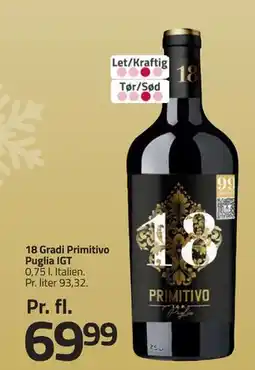 Fleggaard 18 Gradi Primitivo Puglia IGT, DKK 69.99 tilbud