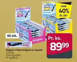 Fleggaard Skipper’s Pipes Original el. Seasalt, DKK 89.99 tilbud