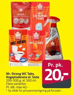 Fleggaard Mr. Strong WC Tabs, Kogepladerens el. Soda, DKK 20 tilbud