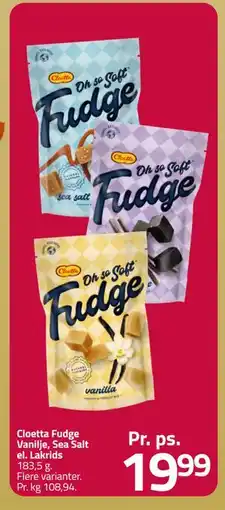 Fleggaard Cloetta Fudge Vanilje, Sea Salt el. Lakrids, DKK 19.99 tilbud