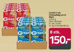 Fleggaard Carletti 3-pk. Chokopålæg Lys el. Mørk, DKK 150 tilbud
