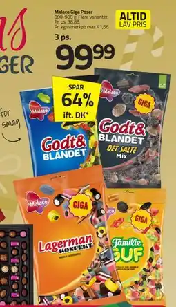 Fleggaard Malaco Giga Poser, DKK 99.99 tilbud