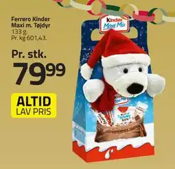 Fleggaard Ferrero Kinder Maxi m. Tøjdyr, DKK 79.99 tilbud