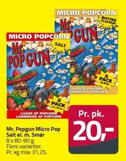 Fleggaard Mr. Popgun Micro Pop Salt el. m. Smør, DKK 20 tilbud