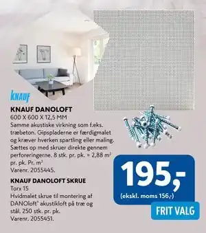 KNAUF DANOLOFT SKRUE, DKK 195