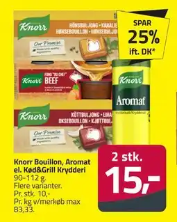 Fleggaard Knorr Bouillon, Aromat el. Kød&Grill Krydderi, DKK 15 tilbud