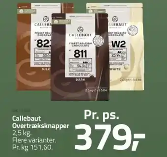 Fleggaard Callebaut overtræksknapper tilbud