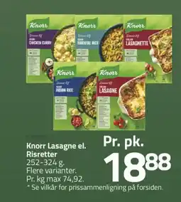 Fleggaard KNORR Lasagne el. risretter tilbud