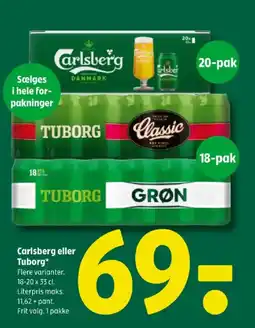 Coop 365 Carlsberg eller Tuborg tilbud