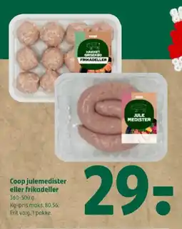 Coop 365 Coop julemedister eller frikadeller tilbud