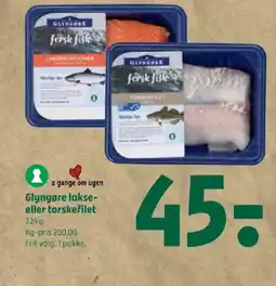 Coop 365 Glyngøre lakse- eller torskefilet tilbud