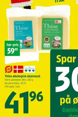 Coop 365 Thise økologisk skæreost tilbud
