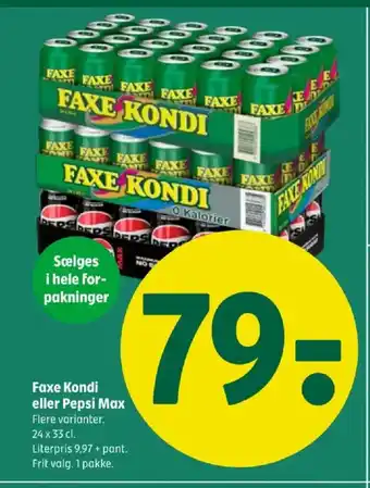Coop 365 Faxe Kondi eller Pepsi Max tilbud