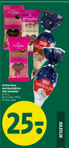 Coop 365 Anthon berg marcipanhjerter eller snebolde* tilbud