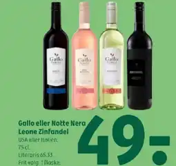 Coop 365 Gallo eller Notte Nera Leone Zinfandel tilbud
