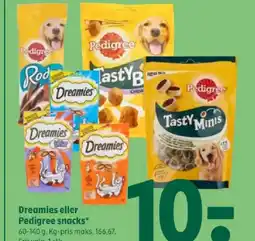 Coop 365 Dreamies eller Pedigree snacks* tilbud