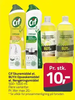 Fleggaard Cif Skuremiddel el. BUYit Opvaskemiddel el. Rengøringsmiddel tilbud