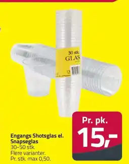 Fleggaard Engangs Shotsglas el. Snapseglas tilbud