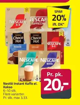 Fleggaard Nestlé Instant Kaffe el. Kakao 6-10 stk. tilbud