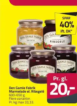 Fleggaard Den Gamle Fabrik Marmelade el. Ribsgelé tilbud