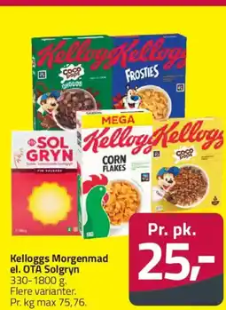 Fleggaard Kelloggs morgenmad el. ota solgryn tilbud