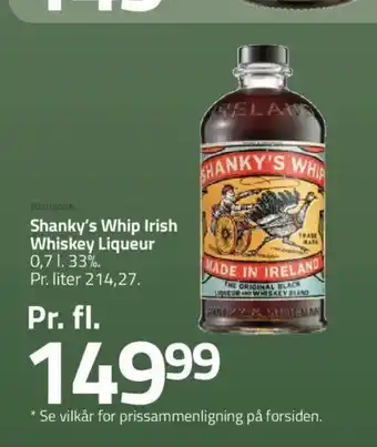 Fleggaard Shanky's Whip Irish Whiskey Liqueur tilbud