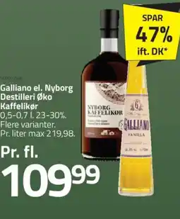 Fleggaard Galliano el. Nyborg Destilleri Øko Kaffelikør tilbud