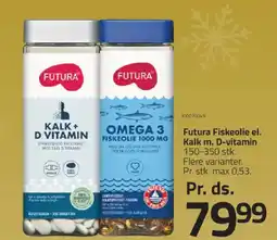 Fleggaard Futura Fiskeolie el. Kalk m. D-vitamin tilbud