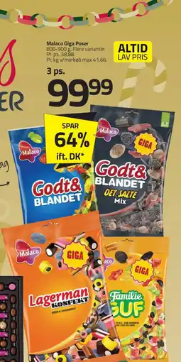 Fleggaard Malaco Giga Poser tilbud