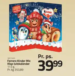 Fleggaard Ferrero Kinder Mix Klap-Julekalender tilbud