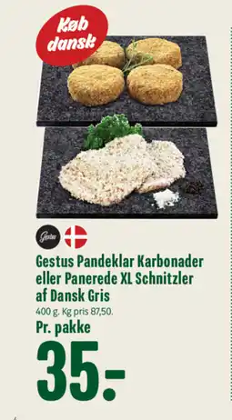 Min Købmand Gestus Pandeklar Karbonader eller Panerede XL Schnitzler af Dansk Gris tilbud