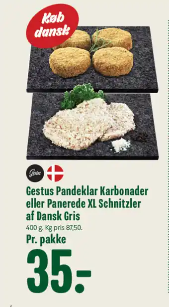 Gestus Pandeklar Karbonader eller Panerede XL Schnitzler af Dansk Gris