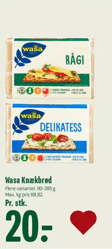 Min Købmand Wasa Knækbrød tilbud