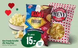 Min Købmand Kims Franske Kartofler eller Meny Chips tilbud