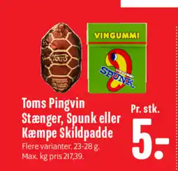 Min Købmand Toms Pingvin Stænger, Spunk eller Kæmpe Skildpadde tilbud