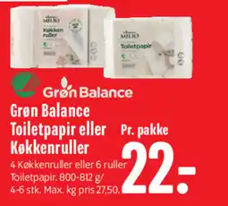 Min Købmand Grøn Balance Toiletpapir eller Køkkenruller tilbud
