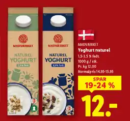 Lidl MADVÆRKET Yoghurt naturel tilbud